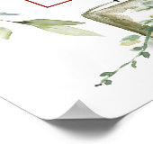 Burgund Blush Greenery Garland 160 Gästebetten Poster (Ecke)