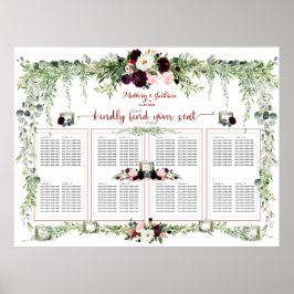 Burgund Blush Greenery Garland 160 Gästebetten Poster