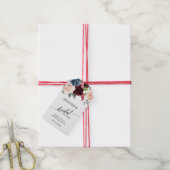 Burgund Blush Navy Bloral Blossom Brautparty Geschenkanhänger (Mit Garn)