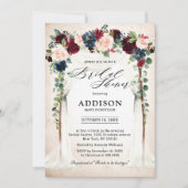 Burgund Blush Navy Brautparty Einladung (Vorderseite)