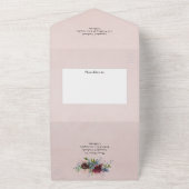 Burgund, Blush & Navy Weinprobe Hochzeit All In One Einladung (Außenbereich)