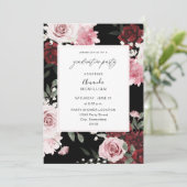 Burgund & Blush Pink 6 Blumenstuhlparty B Einladung (Stehend Vorderseite)