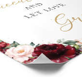 Burgund Blush Pink Bläschen Sukkulente Liebe wachs Poster (Ecke)