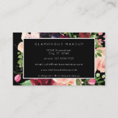 Burgund & Blush Pink Bloral - Schwarz 2 Visitenkarte (Rückseite)