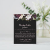 Burgund Blush Pink Blues Hochzeitskarte Begleitkarte (Stehend Vorderseite)