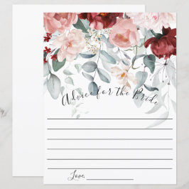 Burgund Blush Pink Blumenberater für die Braut