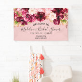 Burgund & Blush Pink Brautparty Willkommen Banner (Insitu)