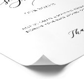 Burgund Blush Pink Floral, Unterschrift Gästebuchb Poster (Ecke)