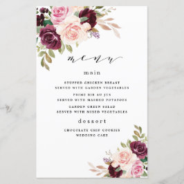 Burgund Blush Pink Gold Floral Wedding Karten