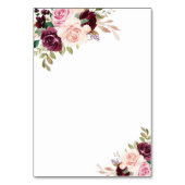 Burgund Blush Pink Gold Hochzeitkarten Tischnummer (Rückseite)