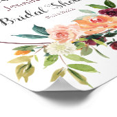 Burgund Blush Pink Peach Brautparty Willkommen Poster (Ecke)