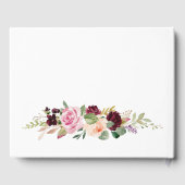 Burgund Blush Pink Peach Gold Floral Boho Hochzeit Gästebuch (Rückseite)