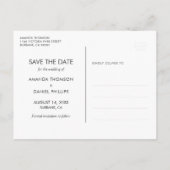 Burgund Blush Pink Wedding Foto Save the Date Ankündigungspostkarte (Rückseite)