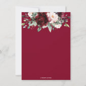 Burgund Blush Rose Blumenrezeptur für Bridakarte Dankeskarte (Rückseite)