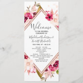 Burgund Blush Rose Gold Hochzeitsprogramm Programm (Vorderseite)
