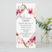 Burgund Blush Rose Gold Hochzeitsprogramm Programm (Stehend Vorderseite)