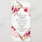 Burgund Blush Rose Gold Hochzeitsprogramm Programm (Vorne/Hinten)