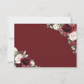 Burgund Blush Rose Gold Quinceañera Antwort (Rückseite)