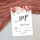 Burgund & Blush-Rose, Hochzeitsskript-RSVP-Karte RSVP Karte
