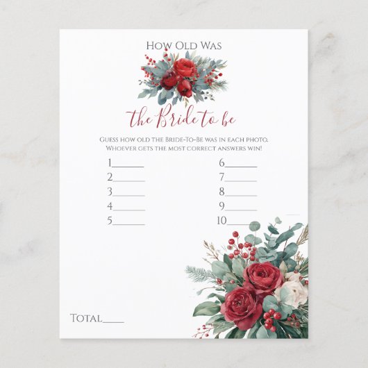 Burgund & Blush Rose wie alt war die Braut (Vorderseite)