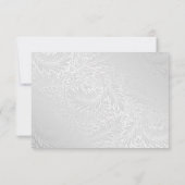 Burgund Blush Silver Floral Wedding RSVP Cards Karte (Rückseite)