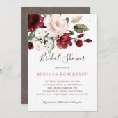 Burgund Blush Wasserfarbe Brautparty Einladung (Vorne/Hinten)