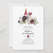 Burgund & Blush Weinverkostung Bridesmaids Einladung (Vorderseite)