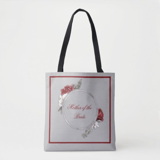 Burgund Blush & White Roses Mutter von Braut/Groom Tasche (Vorderseite)