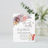 Burgund-Blush-Yellow-Peonies-Brunch & Bubbly Einladung (Stehend Vorderseite)