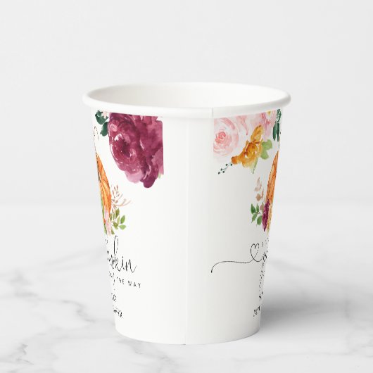 Burgund Blütendusche Pappbecher (Rechts)