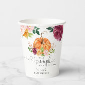 Burgund Blütendusche Pappbecher (Vorderseite)