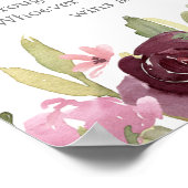 Burgund Blütendusche Schnuller Jagd Duschspiel Po Poster (Ecke)