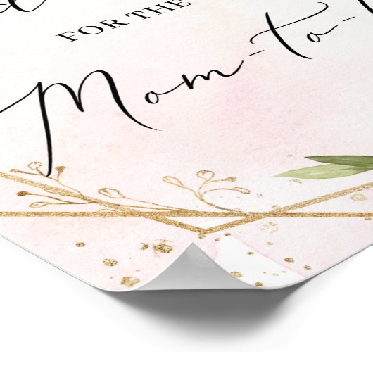 Burgund-Blütengold-Ratschlag für das Mama-to-be-Ze Poster (Ecke)