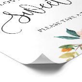 Burgund Blütenorange Liebe ist ein hübsches Zeiche Poster (Ecke)