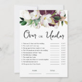 Burgund-Blütenspiel über oder unter Brautparty Einladung (Vorderseite)