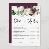 Burgund-Blütenspiel über oder unter Brautparty Einladung (Vorne/Hinten)