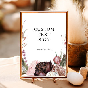 Burgund-Boho-Blumenkarten und Geschenke benutzerde Poster