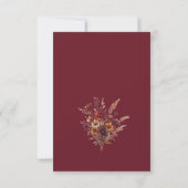 Burgund-Boho-Chic-Wildblumen-Bogen-Foto-Hochzeit Save The Date (Rückseite)