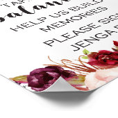 Burgund Boho Floral unterzeichnen - Die Ehe geht a Poster (Ecke)