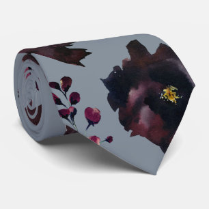 Burgund Bordeaux Staubblau Elegante Hochzeit Krawatte