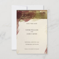 Burgund Botanical Save the Date | Herbst-Aquarell
