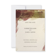 Burgund Botanical Save the Date | Herbst-Aquarell