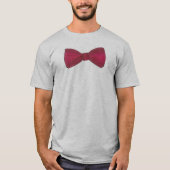 Burgund Bow Krawatte Hochzeit Prom Bachelor Party T-Shirt (Vorderseite)