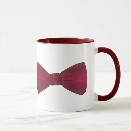 Burgund Bow Krawatte Hochzeit Prom Bachelor Party  Tasse (Rechts)