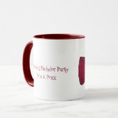 Burgund Bow Krawatte Hochzeit Prom Bachelor Party  Tasse (Vorderseite Links)
