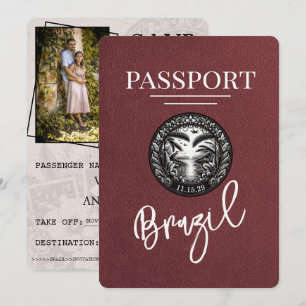 Burgund-Brasilien-Pass Save the Date