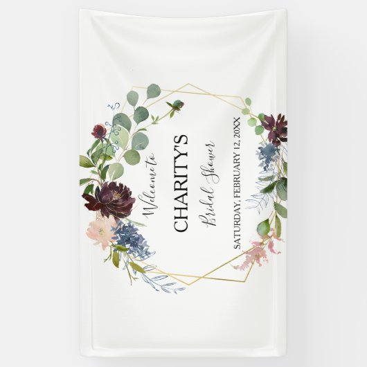 Burgund Brautparty Banner (Vertikal)