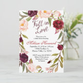 Burgund Brautparty fällt auf Einladung der Liebe (Stehend Vorderseite)