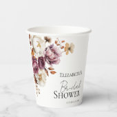 Burgund-Brautparty Pappbecher (Rückseite)