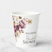 Burgund-Brautparty Pappbecher (Vorderseite)